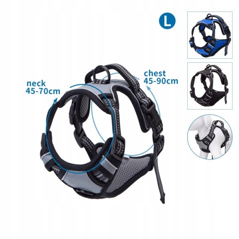Szelki dla psa sportowe wygodne mocne 45-90 cm Szelki dla psa sportowe wygodne mocne 45-90 cm