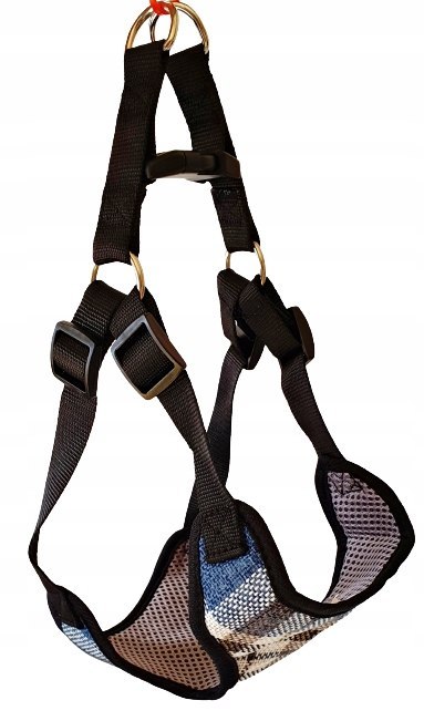 Szelki dla psa materiałowe bezuciskowe krata szelki oddychające 50-65 cm_ M Szelki dla psa materiałowe bezuciskowe krata szelki oddychające 50-65 cm_ M