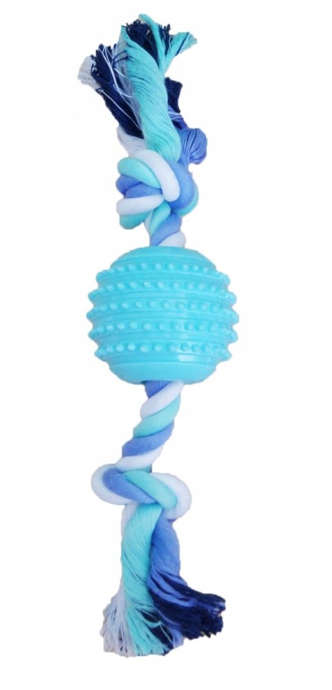 Szarpak gryzak dla psa sznur piłka czyści zęby mocny 25 cm Szarpak gryzak dla psa sznur piłka czyści zęby mocny 25 cm