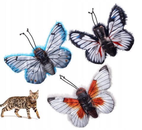 ZABAWKA DLA KOTA szeleszczący motyl z kocimiętką duży 10x16 cm ZABAWKA DLA KOTA szeleszczący motyl z kocimiętką duży 10x16 cm