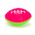 Piłka dla psa świecąca sensoryczna z wypustkami rugby LED 8 cm