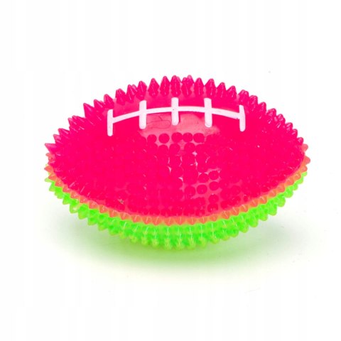 Piłka dla psa świecąca sensoryczna z wypustkami rugby LED 8 cm Piłka dla psa świecąca sensoryczna z wypustkami rugby LED 8 cm