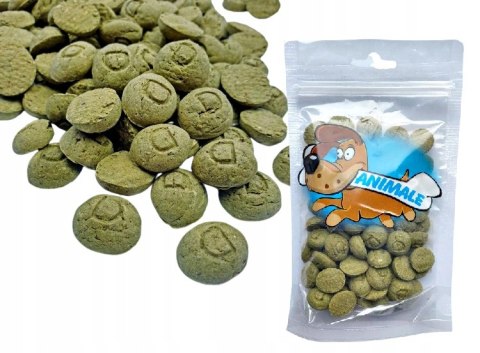 Przysmak dla psa dropsy ciasteczka z algami 150g Przysmak dla psa dropsy ciasteczka z algami 150g