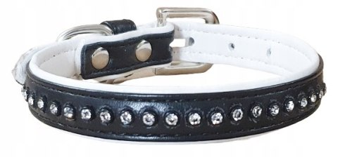 OBROŻA SKÓRZANA REGULOWANA DLA małego PSA CYRKONIE 25-31 cm OBROŻA SKÓRZANA REGULOWANA DLA małego PSA CYRKONIE 25-31 cm