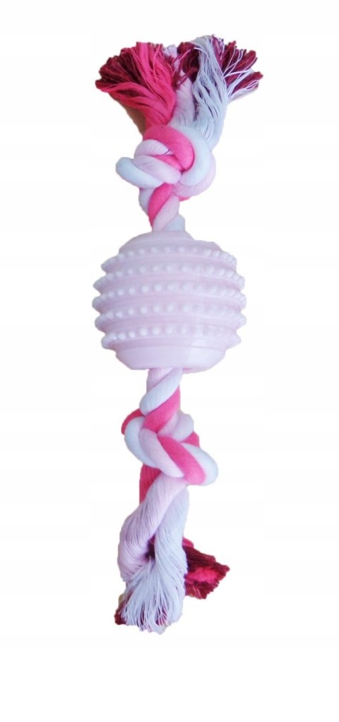 Szarpak gryzak dla psa sznur piłka czyści zęby mocny 25 cm Szarpak gryzak dla psa sznur piłka czyści zęby mocny 25 cm