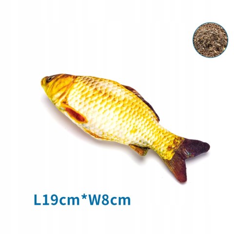 ZABAWKA DLA KOTA z kocimiętką pluszowa materiałowa RYBA duża 19 cm ZABAWKA DLA KOTA z kocimiętką pluszowa materiałowa RYBA duża 19 cm